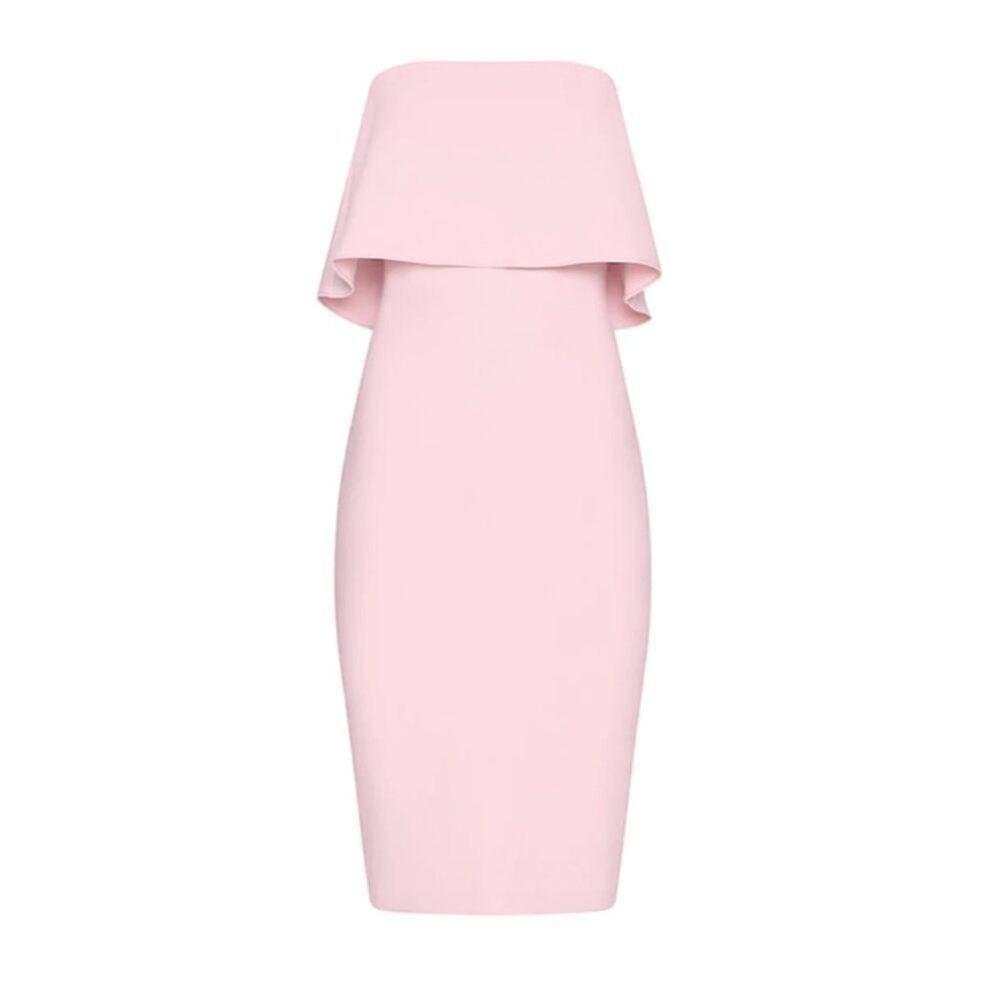 Likely Driggs Pink Strapless Midi Dress Size 6
